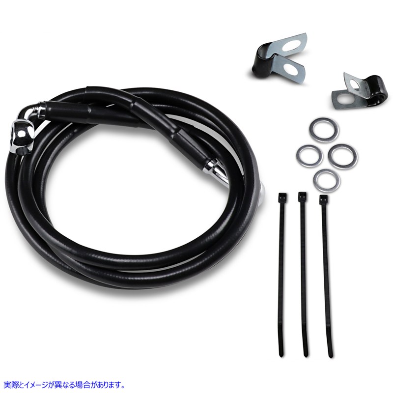 取寄せ ブレーキライン - フロント - ブラック - +4インチ ドラッグスペシャリティーズ Brake Line - Front - Black - +4 1741-2552 17412552