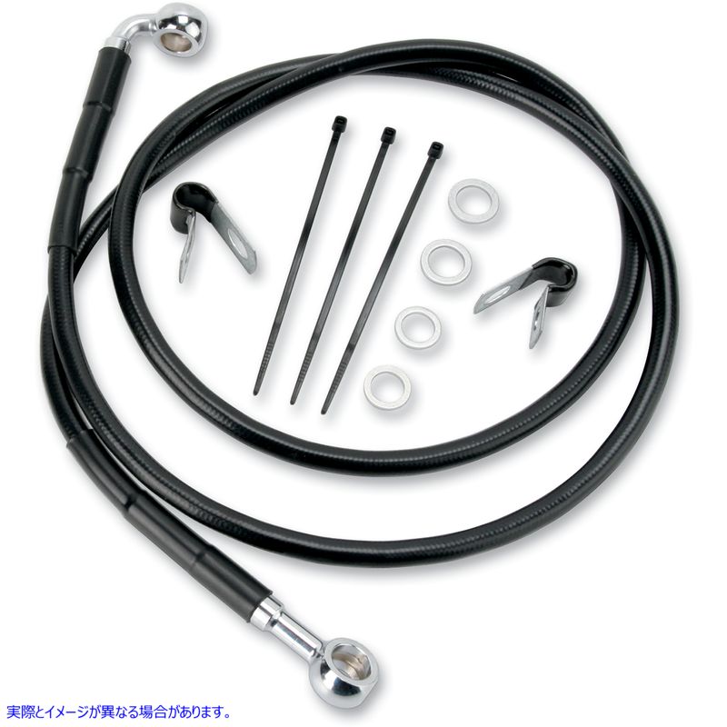 取寄せ ブレーキライン - フロント - ブラック - +2インチ ドラッグスペシャリティーズ Brake Line - Front - Black - +2 1741-2581 17412581