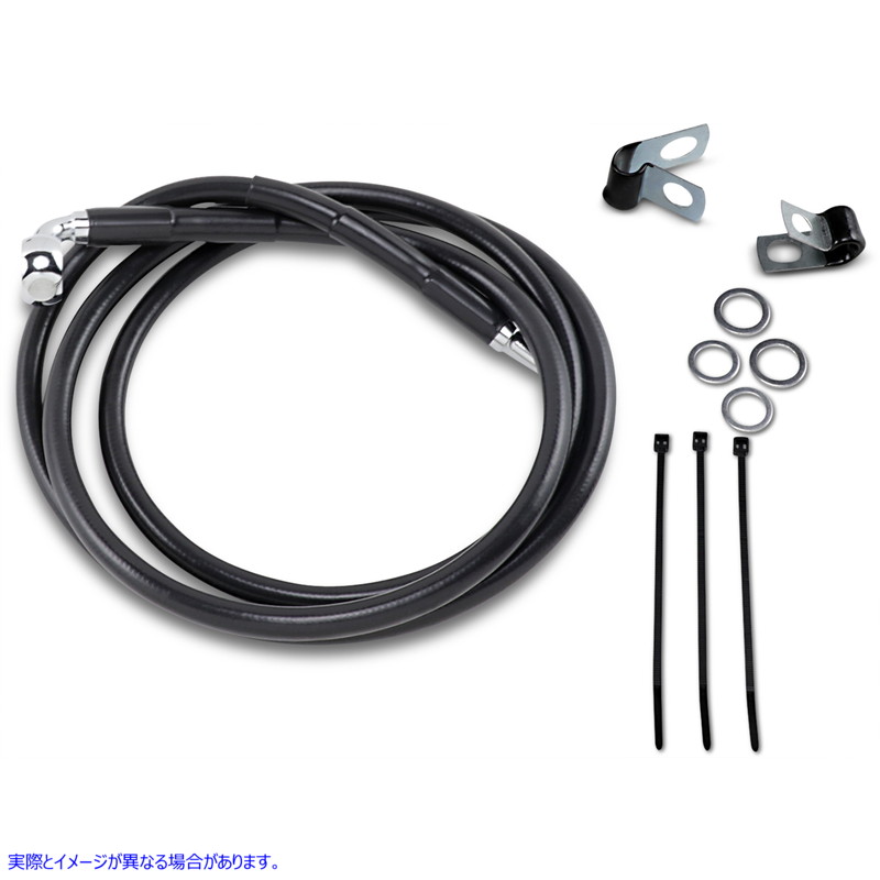 取寄せ ブレーキライン - フロント - ブラック - +6インチ ドラッグスペシャリティーズ Brake Line - Front - Black - +6 1741-2583 17412583