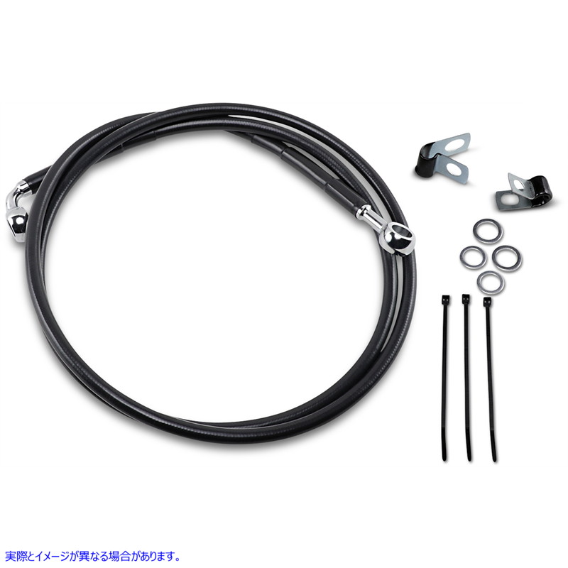 取寄せ ブレーキライン - フロント - ブラック - +8インチ ドラッグスペシャリティーズ Brake Line - Front - Black - +8 1741-2584 17412584