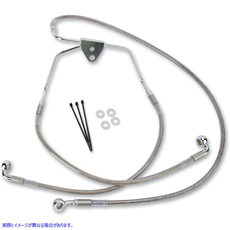 取寄せ ブレーキライン - フロント - +2インチ - ツーリング - ステンレススチール ドラッグスペシャリティーズ Brake Line - Front - +2 - Touring - Stainless Steel 1741-2624 17412624