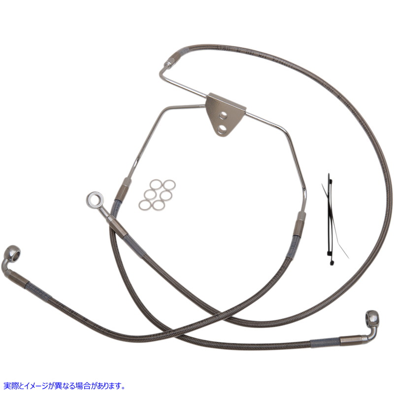 取寄せ ブレーキライン - フロント - +10インチ - ツーリング - ステンレススチール ドラッグスペシャリティーズ Brake Line - Front - +10 - Touring - Stainless Steel 1741-2628 17412628