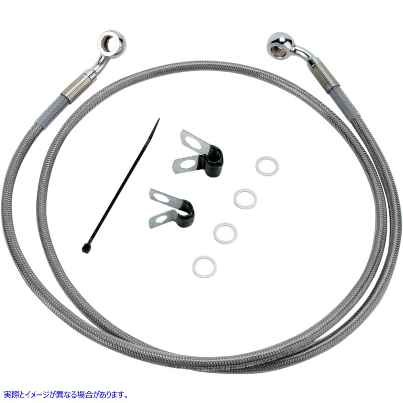 取寄せ ブレーキライン - フロント - +2インチ - ステンレススチール - XL ドラッグスペシャリティーズ Brake Line - Front - +2 - Stainless Steel - XL 1741-2639 17412639