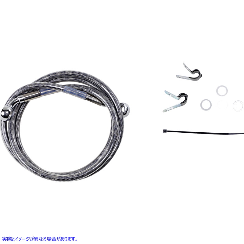 取寄せ ブレーキライン - フロント - +10インチ - ステンレススチール - XL ドラッグスペシャリティーズ Brake Line - Front - +10 - Stainless Steel - XL 1741-2648 17412648
