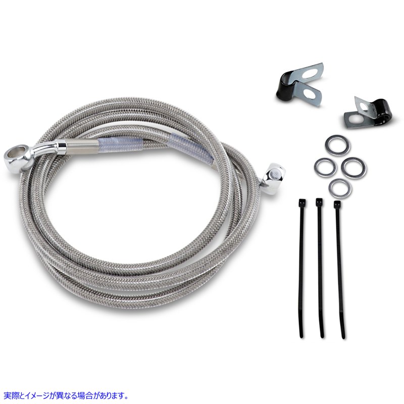 取寄せ ブレーキライン - フロント - +4インチ - ステンレススチール ドラッグスペシャリティーズ Brake Line - Front - +4 - Stainless Steel 1741-2655 17412655