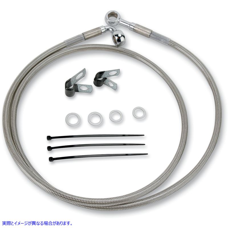 取寄せ ブレーキライン - フロント - +2インチ - ステンレススチール ドラッグスペシャリティーズ Brake Line - Front - +2 - Stainless Steel 1741-2657 17412657