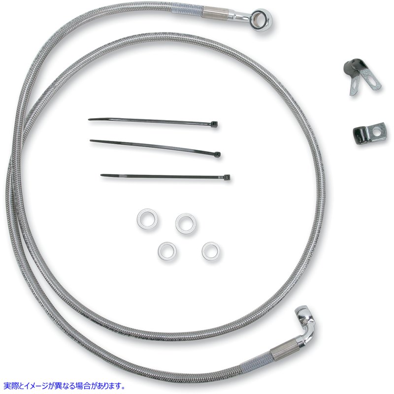 取寄せ ブレーキライン - フロント - +8インチ - ステンレススチール ドラッグスペシャリティーズ Brake Line - Front - +8 - Stainless Steel 1741-2673 17412673