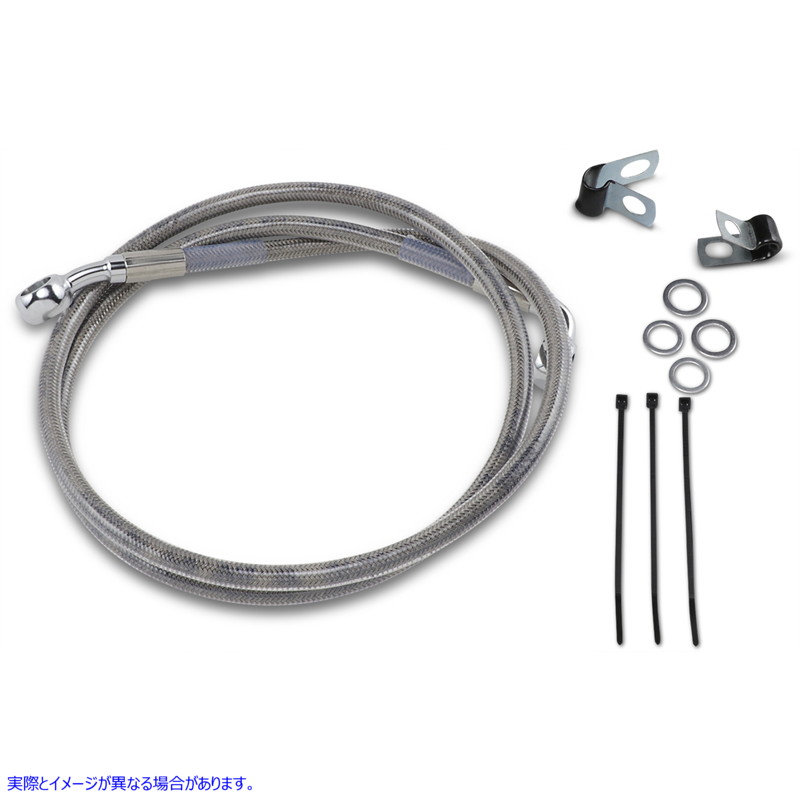 取寄せ ブレーキライン - フロント - +2インチ - ステンレススチール ドラッグスペシャリティーズ Brake Line - Front - +2 - Stainless Steel 1741-2675 17412675