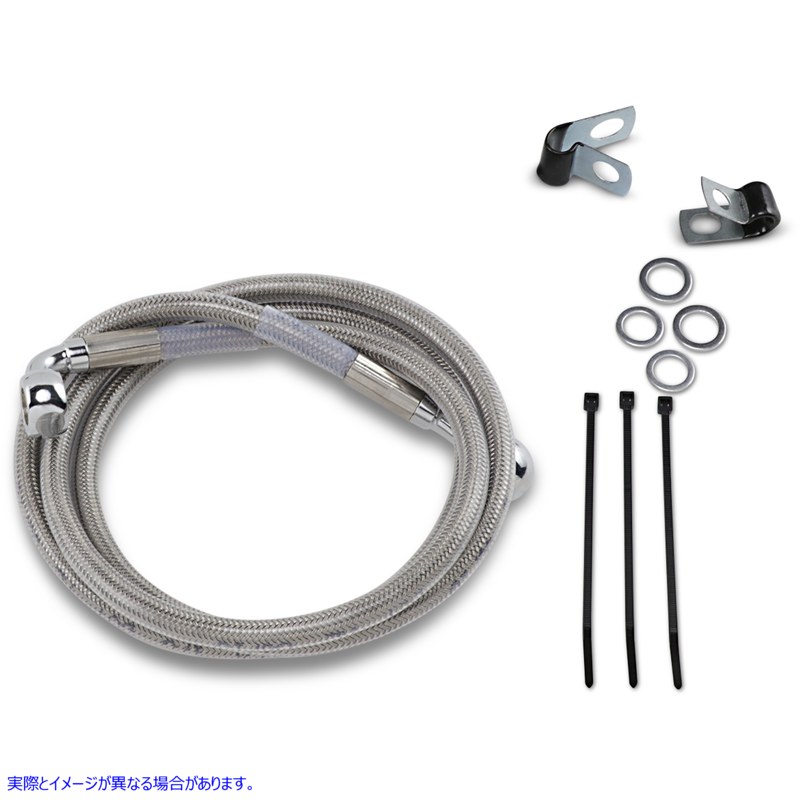 取寄せ ブレーキライン - フロント - +4インチ - ステンレススチール ドラッグスペシャリティーズ Brake Line - Front - +4 - Stainless Steel 1741-2676 17412676