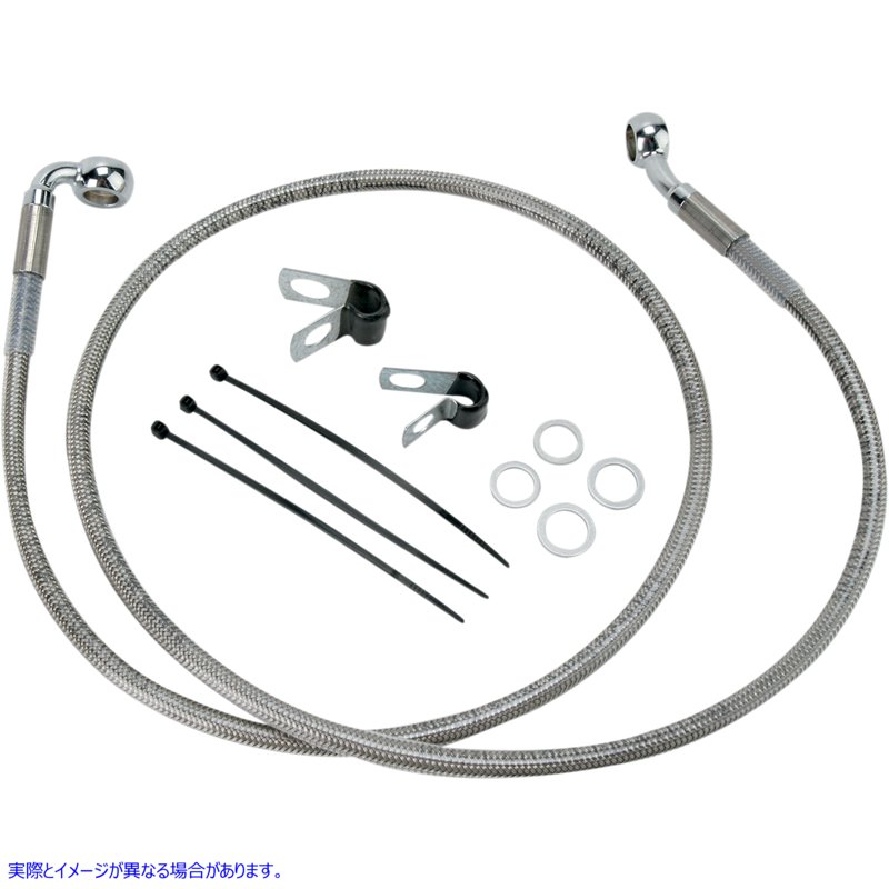 取寄せ ブレーキライン - フロント - +2インチ - ステンレススチール ドラッグスペシャリティーズ Brake Line - Front - +2 - Stainless Steel 1741-2680 17412680
