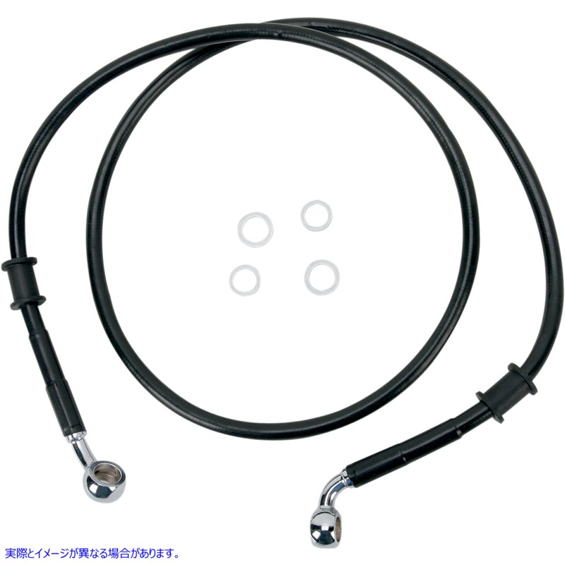 取寄せ ブレーキライン - フロント（上部） - ブラック ドラッグスペシャリティーズ Brake Line - Front (Upper) - Black 1741-2786 17412786