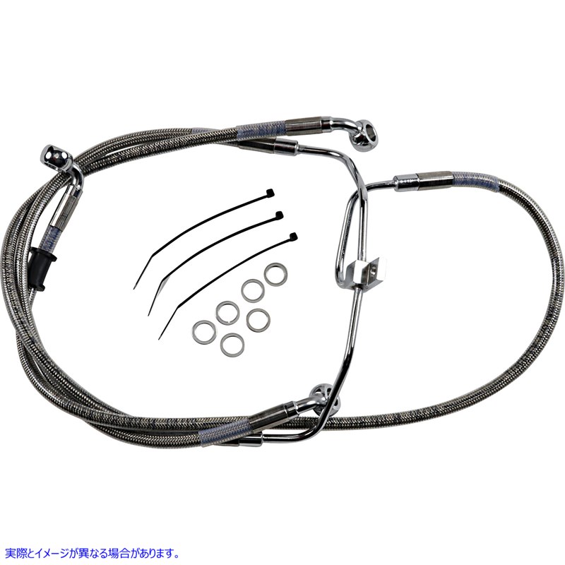 取寄せ ブレーキライン - +6インチ - ステンレススチール - FXDF 08-17 ドラッグスペシャリティーズ Brake Line - +6 - Stainless Steel - FXDF '08-'17 1741-2903 17412903