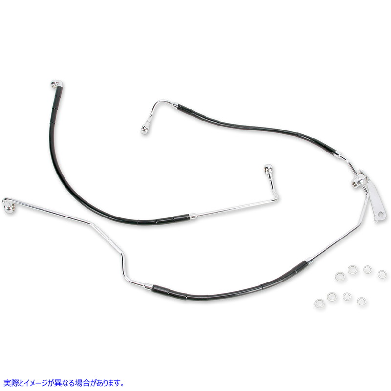 取寄せ ブレーキライン - リア - ブラック ドラッグスペシャリティーズ Brake Line - Rear - Black 1741-2943 17412943