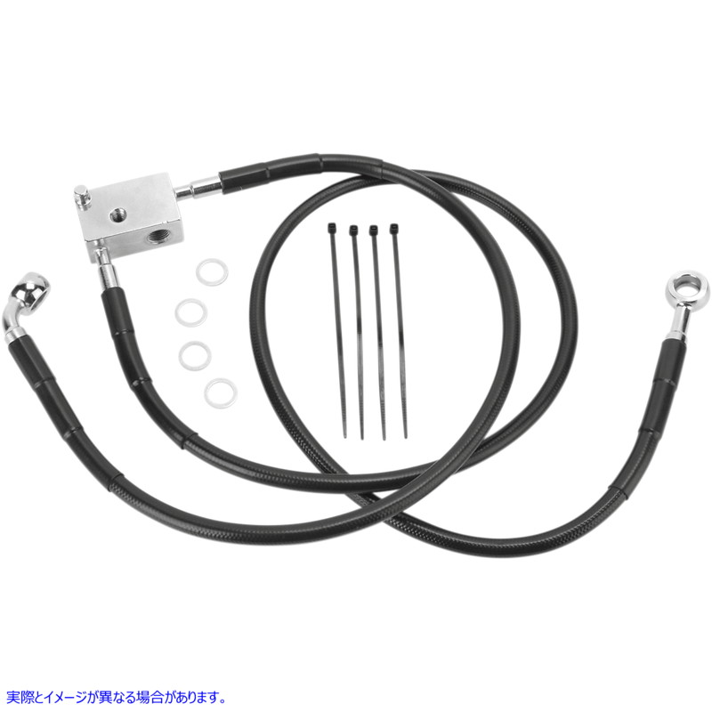取寄せ ブレーキライン - リア - ブラック ドラッグスペシャリティーズ Brake Line - Rear - Black 1741-2950 17412950