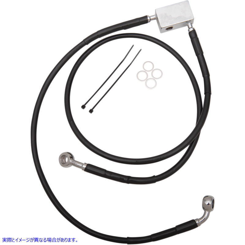 取寄せ ブレーキライン - フロント - ブラック - +2インチ - ソフテイル 00-03 ドラッグスペシャリティーズ Brake Line - Front - Black - +2 - Softail '00-'03 1741-2951 17412951
