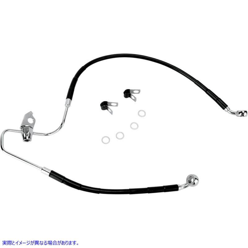 取寄せ ブレーキライン - リア - ブラック ドラッグスペシャリティーズ Brake Line - Rear - Black 1741-2962 17412962