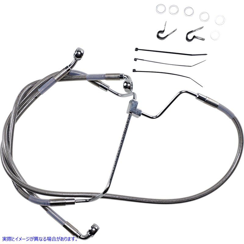 取寄せ ブレーキライン - +2インチ - ステンレススチール ドラッグスペシャリティーズ Brake Line - +2 - Stainless Steel 1741-3975 17413975