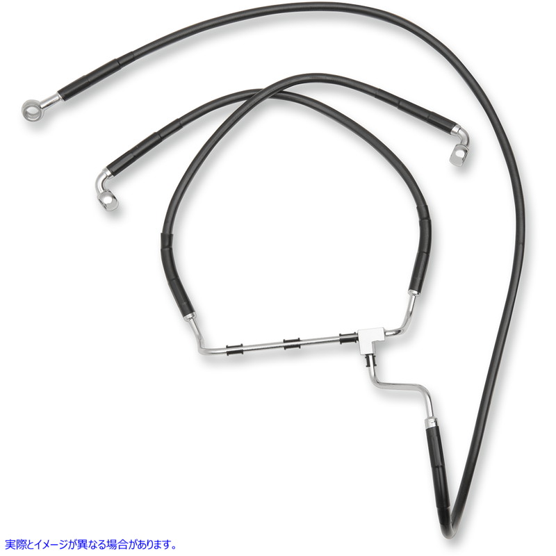 取寄せ ブレーキライン - フロント - ブラック - +8インチ ドラッグスペシャリティーズ Brake Line - Front - Black - +8 1741-3982 17413982