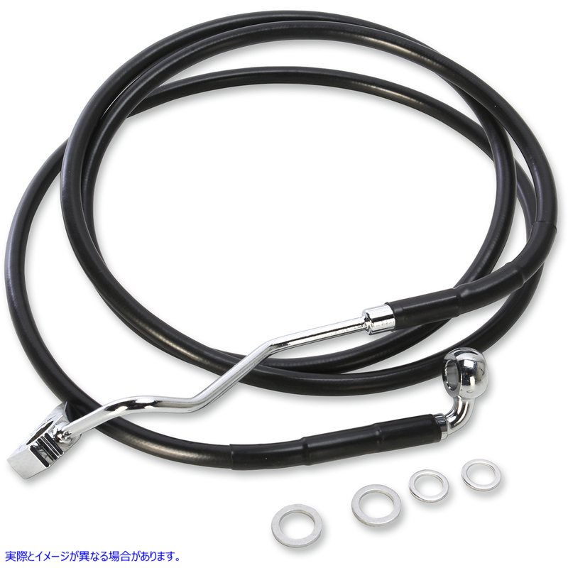 取寄せ ブレーキライン - フロント（上部） - ブラック - +4インチ ドラッグスペシャリティーズ Brake Line - Front (Upper) - Black - +4 1741-4506 17414506