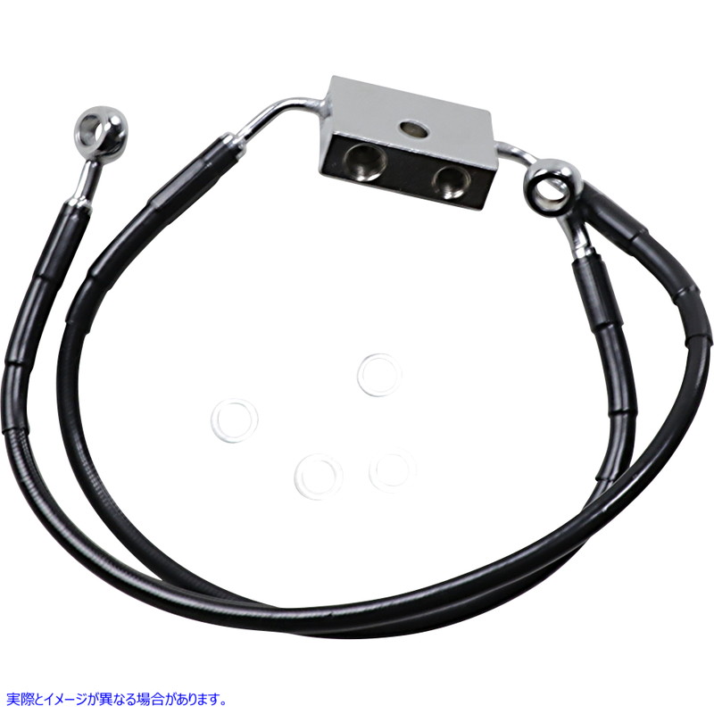 取寄せ ブレーキライン - フロント（下部/上部） - ブラック ドラッグスペシャリティーズ Brake Line - Front (Lower/Upper) - Black 1741-5287 17415287