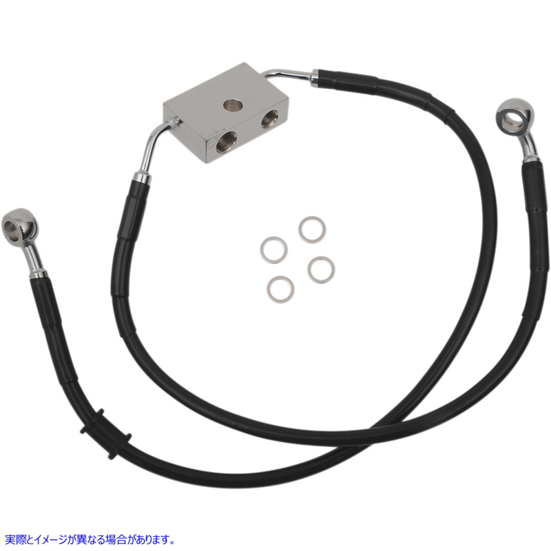取寄せ ブレーキライン - フロント - +2インチ - ブラック - XL ドラッグスペシャリティーズ Brake Line - Front - +2 - Black - XL 1741-5289 17415289