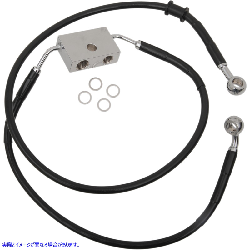 取寄せ ブレーキライン - フロント - +10インチ - ブラック - XL ドラッグスペシャリティーズ Brake Line - Front - +10 - Black - XL 1741-5297 17415297