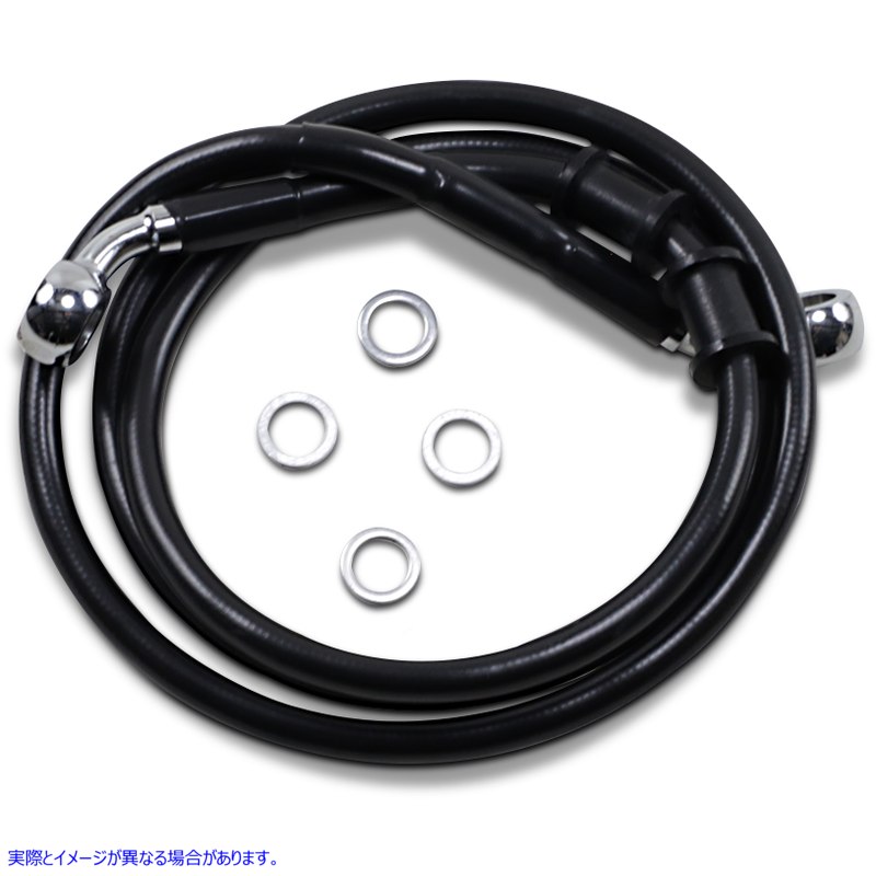 取寄せ ブレーキライン - フロント - +8インチ - ブラック - XL ドラッグスペシャリティーズ Brake Line - Front - +8 - Black - XL 1741-5365 17415365