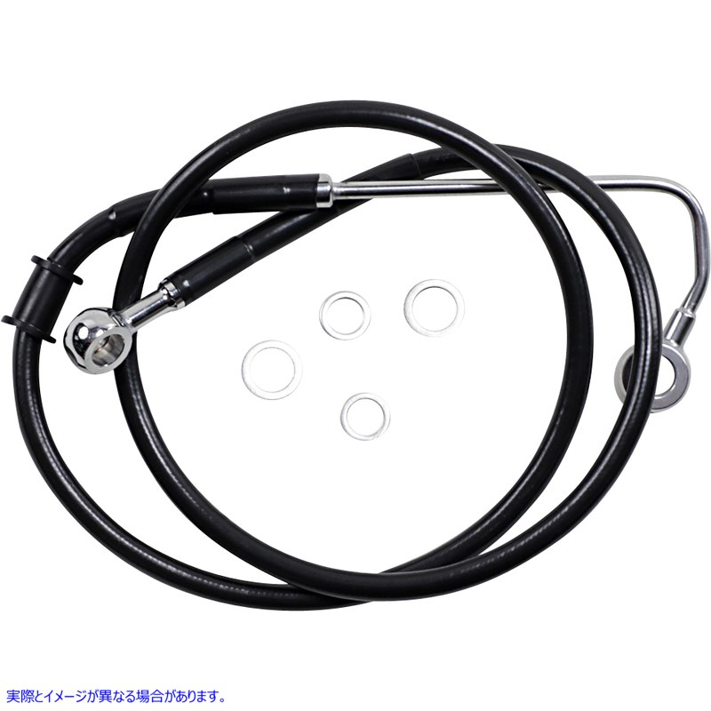 取寄せ ブレーキライン - +4インチ - ブラック - 15-17 ソフテイル ドラッグスペシャリティーズ Brake Line - +4 - Black - '15-'17 Softail 1741-5761 17415761