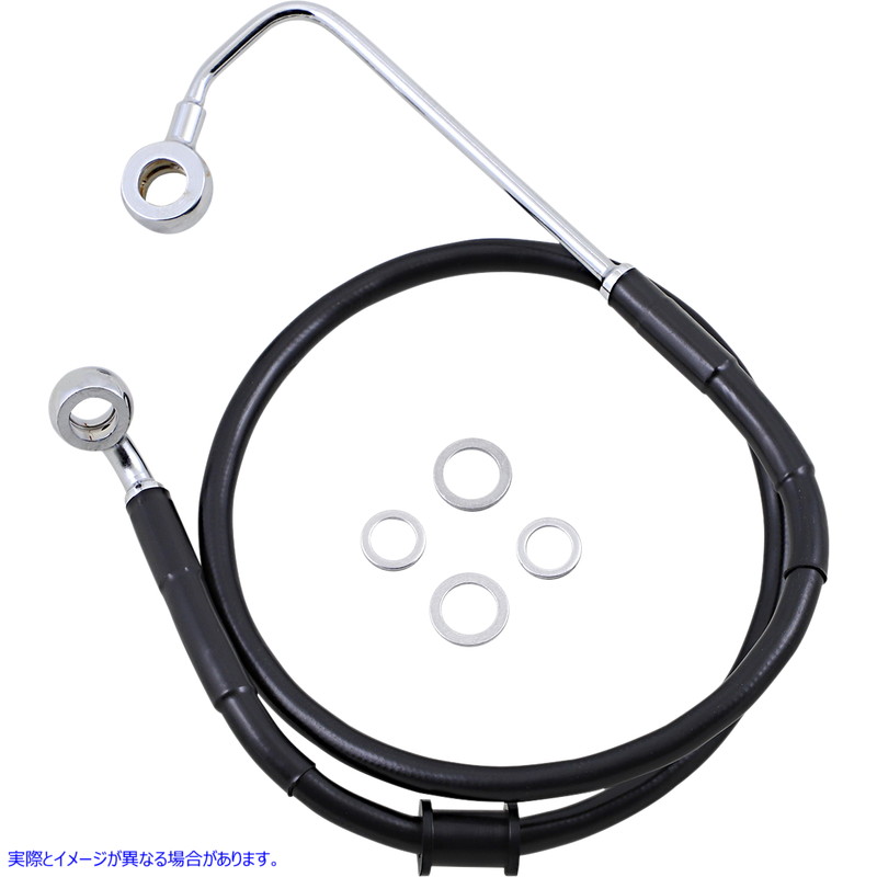 取寄せ ブレーキライン - フロント（上部） - ブラック ドラッグスペシャリティーズ Brake Line - Front (Upper) - Black 1741-5782 17415782