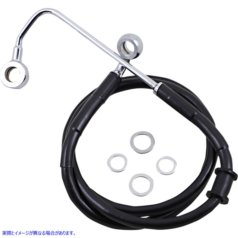 取寄せ ブレーキライン - +10インチ - ブラック - 15-17 ソフテイル ドラッグスペシャリティーズ Brake Line - +10 - Black - '15-'17 Softail 1741-5787 17415787