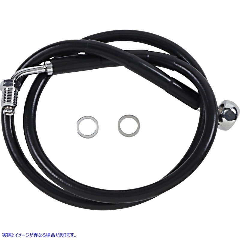 取寄せ ブレーキライン - +10インチ - ブラック - 18-21 ソフテイル ドラッグスペシャリティーズ Brake Line - +10 - Black - '18-'21 Softail 1741-5811 17415811