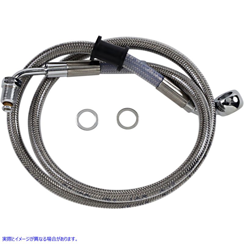 取寄せ ブレーキライン - +8インチ - ステンレススチール - 18-21 ソフテイル ドラッグスペシャリティーズ Brake Line - +8 - Stainless Steel - '18-'21 Softail 1741-5816 17415816