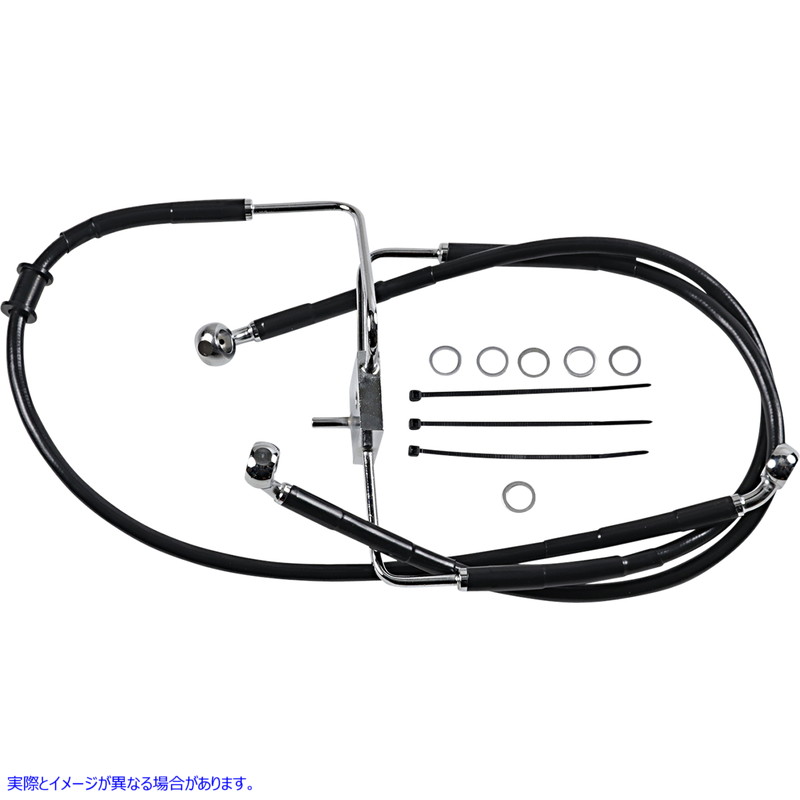 取寄せ ブレーキライン - +6インチ - ブラック - XL ドラッグスペシャリティーズ Brake Line - +6 - Black - XL 1741-5854 17415854
