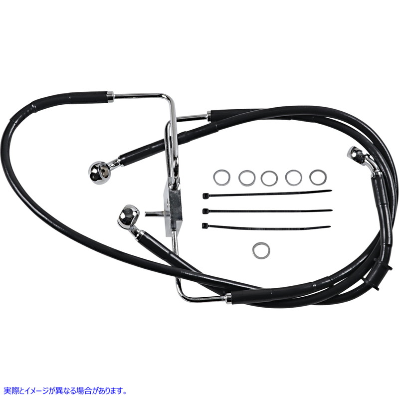 取寄せ ブレーキライン - +8インチ - ブラック - XL ドラッグスペシャリティーズ Brake Line - +8 - Black - XL 1741-5855 17415855
