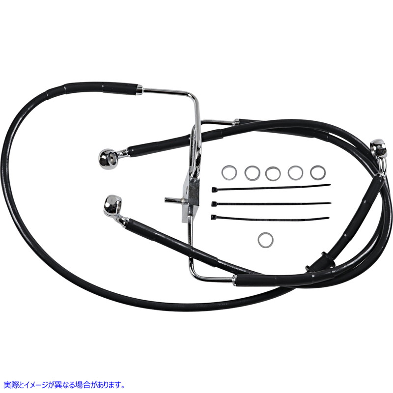 取寄せ ブレーキライン - +10インチ - ブラック - XL ドラッグスペシャリティーズ Brake Line - +10 - Black - XL 1741-5856 17415856
