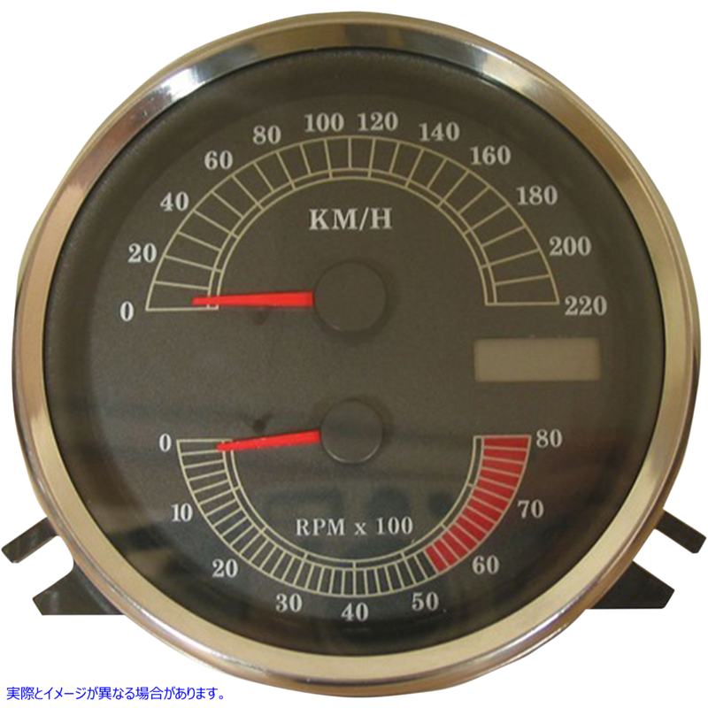 取寄せ 電気速度計/タコメーター ドラッグスペシャリティーズ Electronic Speedometer/Tachometer - Stock Look - 220 KPH/8000 rpm 2210-0332 22100332