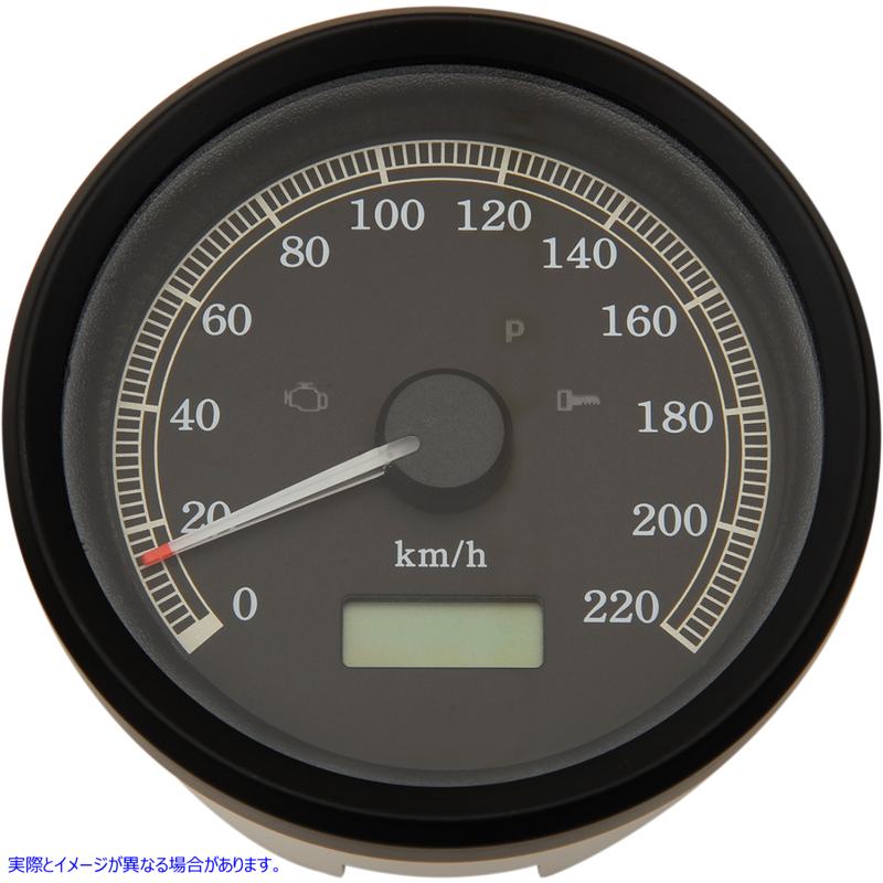 取寄せ 3-3/8インチ KPH プログラム可能電子スピードメーター - ブラックベゼル - ブラックフェイス ドラッグスペシャリティーズ 3-3/8 KPH Programmable Electronic Speedometer - Black Bezel - Black Face 2210-0390 22100390