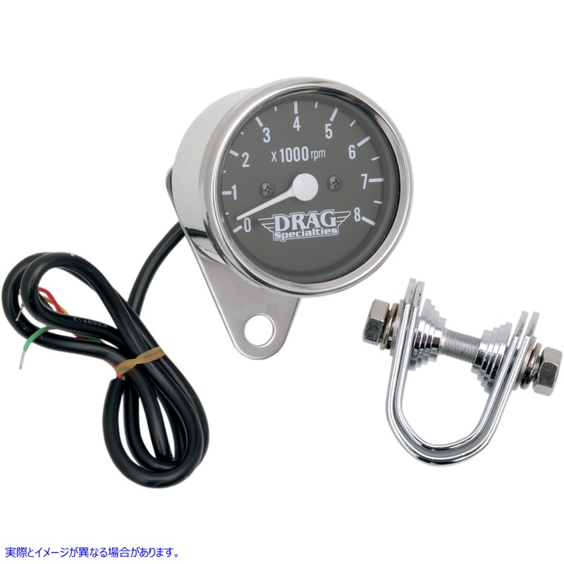 取寄せ 2.4インチ ミニ電子タコメーター - ステンレススチールハウジング - バックライト付きLEDブラックフェイス ドラッグスペシャリティーズ 2.4 Mini Electronic Tach - Stainless Steel Housing - Backlit LED 2211-0104 22110104