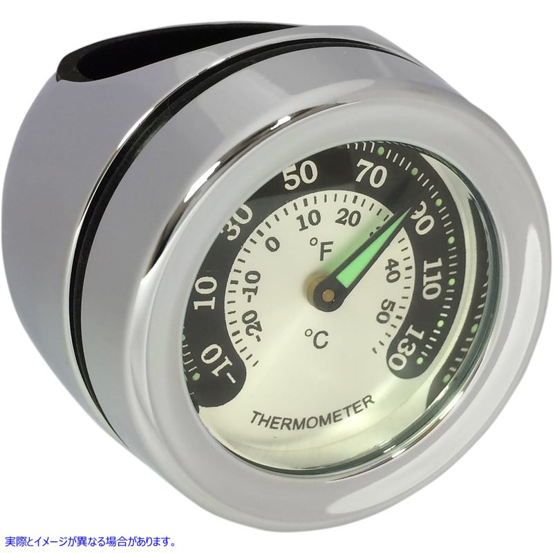 取寄せ ハンドルバーマウント温度計 - クローム - 1.25インチバー用 ドラッグスペシャリティーズ Handlebar Mount Thermometer - Chrome - For 1.25 Bar 2212-0726 22120726
