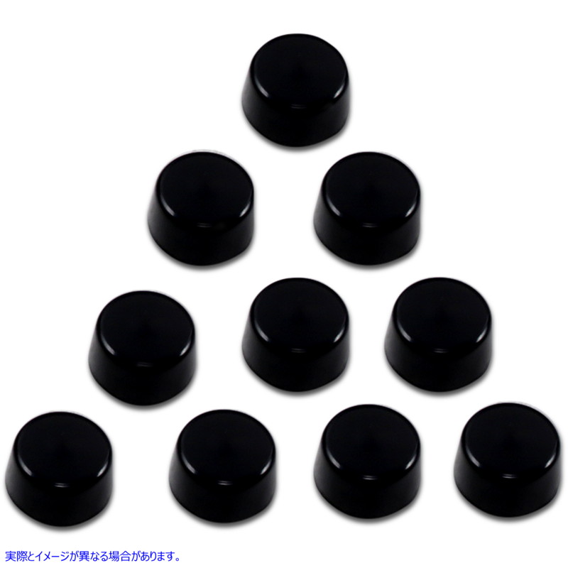 取寄せ ボルトカバー - 六角 - サイドカット - 7/16インチ - ブラック - 10個パック ドラッグスペシャリティーズ Bolt Covers - Hex - Side Cut - 7/16 - Black - 10 Pack 2402-0154 24020154