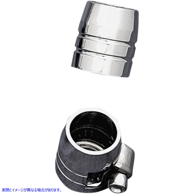 取寄せ 溝付きホースエンド（クランプ付き） - クローム - 3/8インチ ドラッグスペシャリティーズ Grooved Hose Ends with Clamp - Chrome - 3/8 DS-096608 DS096608