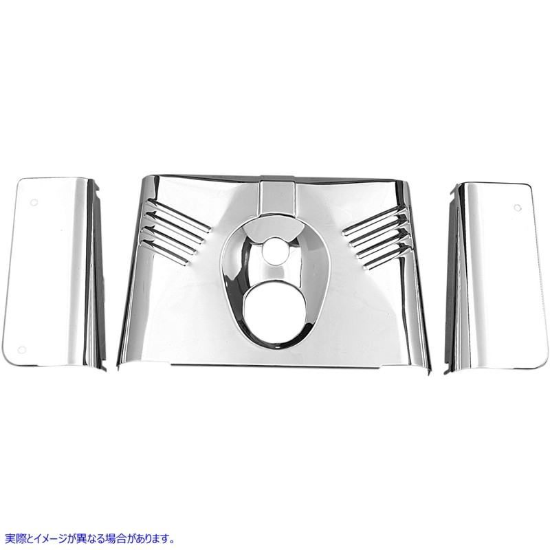 取寄せ フォーク缶 - クローム - リブ付き - 86-17 FLST - 3ピース ドラッグスペシャリティーズ Fork Tins - Chrome - Ribbed - '86-'17 FLST - 3-Piece DS-222910 DS222910