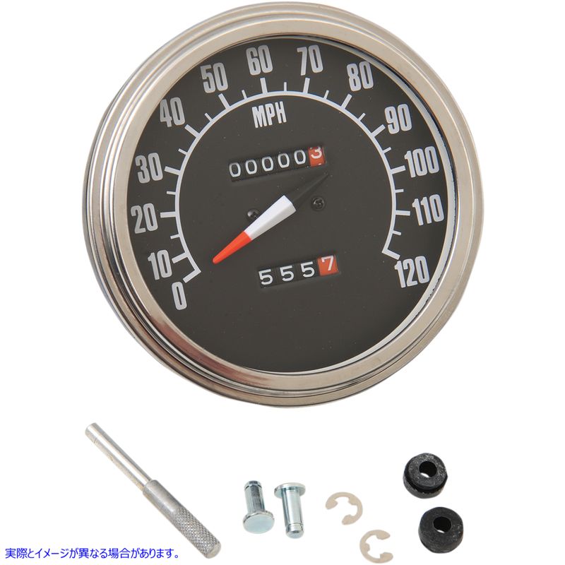 取寄せ 5インチ MPH FLスタイル 1:1 スピードメーター - 68-84 ブラックフェイス ドラッグスペシャリティーズ 5 MPH FL-Style 1:1 Speedometer - '68-'84 Black Face DS-243861 DS243861