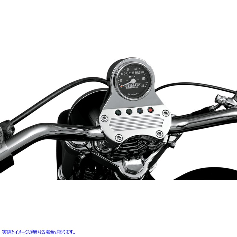 取寄せ 2.4インチ MPH ミニ LED 機械式スピードメーター/インジケーター - クロームハウジング - ブラックフェイス - 2:1 ドラッグスペシャリティーズ 2.4 MPH Mini LED Mechanical Speedometer/Indicators - Chrom DS-244131 DS244131