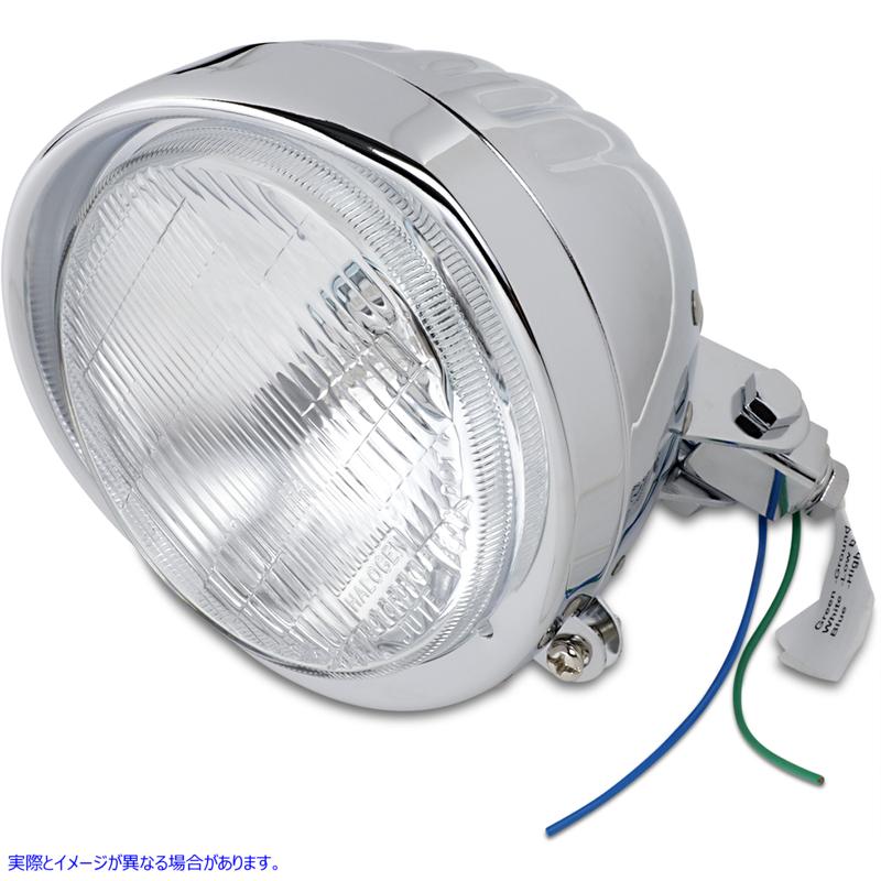 取寄せ バイザー付きヘッドライト 5-3/4インチ - 溝付き ドラッグスペシャリティーズ Headlight with Visor 5-3/4 - Grooved DS-280000 DS280000