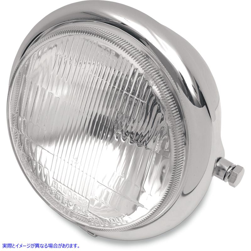 取寄せ サイドマウント H4 ヘッドライト - 5-3/4インチ - クローム ドラッグスペシャリティーズ Side Mount H4 Headlight - 5-3/4 - Chrome DS-280036 DS280036