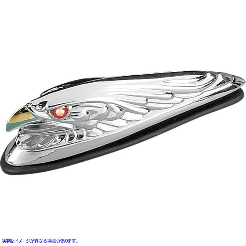 取寄せ イーグルヘッド（ライト付き） - レッドアイ - スモール - クローム ドラッグスペシャリティーズ Eagle Head with Lights - Red Eyes - Small - Chrome DS-287555 DS287555