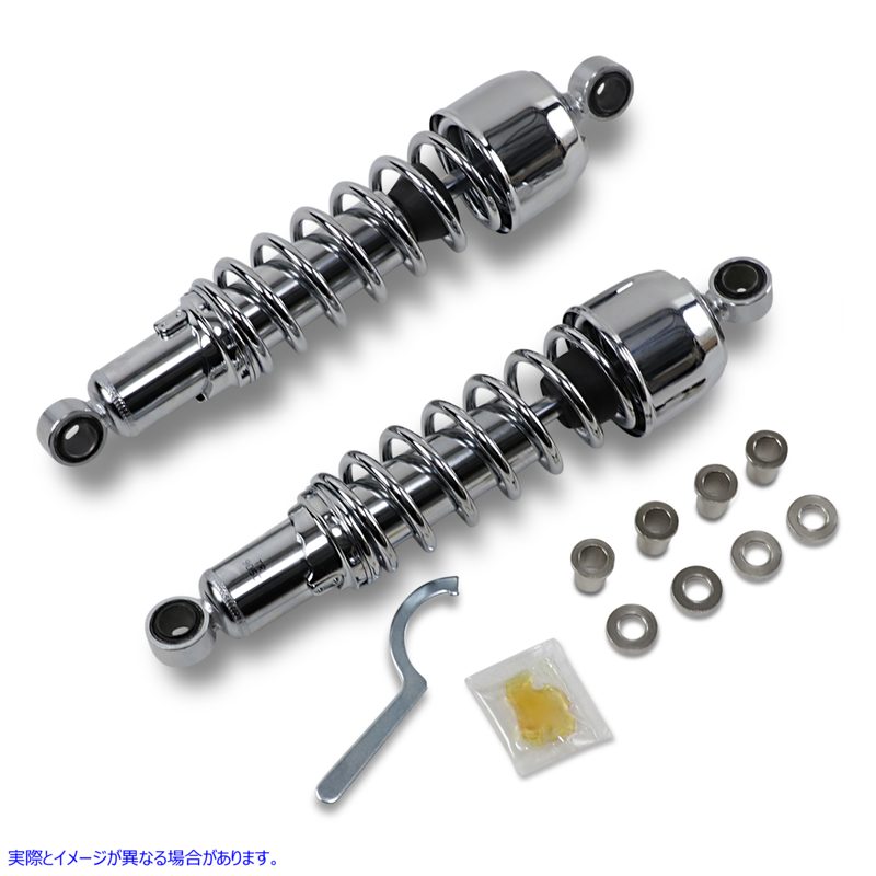 取寄せ 交換用ショックアブソーバー - クローム - 13インチ ドラッグ ショック Replacement Shock Absorbers - Chrome - 13 1310-1837 13101837