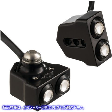 取寄せ LEDサイドマウントターンシグナル - ブラック/アンバー ジョーカーマシーン LED Side Mount Turn Signal - Black/Amber 05-208-AB 20201295