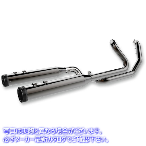 取寄せ 2-INTO-2 2段階のクロスオーバーヘッダーシステム クロームワークス 2-into-2 Dominator Exhaust System with 4-1/2 Mufflers - Eclipse? - FL 201810A 18002177